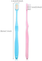 Boao 4 Pieces Extra Soft Toothbrushes Micro Nano Manual Toothbrush for Sensitive Tooth with 20,000 Extra Soft Bristles for Fragile Tooth Adult(Blue, Pink)