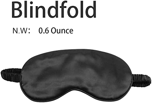 Soft Silky Satin Eye Mask Cover Sleep Mask for Sleeping with Elastic Strap Effective Shading Blindfold Night Mask for Men Women (Black)