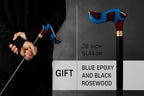 Handmade Rosewood Wooden Walking Cane for Men | Epoxy Resin Walking Stick for Senior | Lightweight Walking Cane