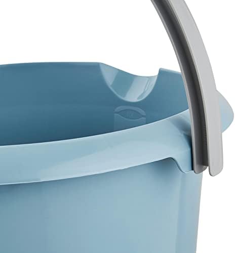keeeper Bucket with Integrated Measuring Scale and Ergonomic Handle, 10 Litre, Mika, Nordic Blue