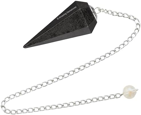 Amazing Gemstone Black Tourmaline Crystal Pendulum for Divination - Certified Dowsing Crystals and Healing Stones for Chakra Balancing and Meditation - Enhance Reiki Spiritual Growth