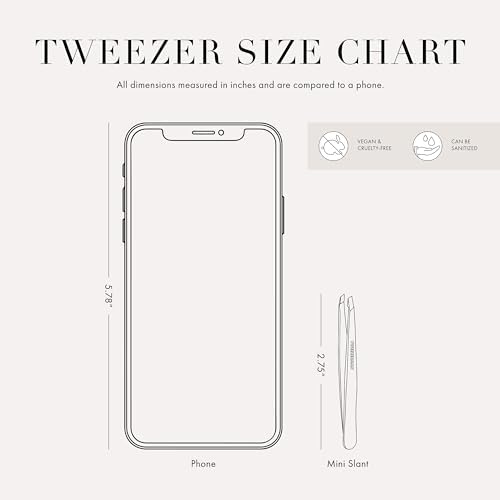 Tweezerman Rose Gold Mini Slant Tweezer with Case - Eyebrow Tweezers for Women and Men