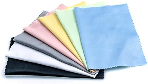 Muka 100 Pcs Needle Two Microfiber Eyeglasses Cleaning Cloth for Lens 6"x6"-Black