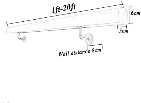 CMMC Non-Slip Wood Handrails for Indoor Stairs, Professional Pine Handrails Complete Kit, Barrier-Free Staircase Grab Bar for Elderly, Wall Mounted Home Garden Corridor Lofts Decking Railings