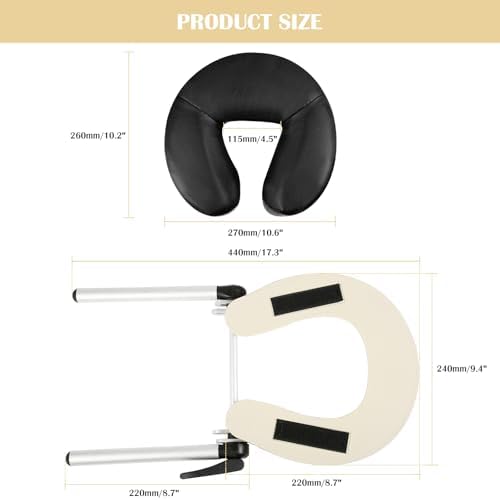 VARIPOWDER Adjustable Massage Table Face Cradle with Pillow Cushion Massage Table Bed Chair Headrest ＆ Face Pillow Massage Platform Head Rest Cushion Cradle for Salon Home Mattress Top Massage Kit