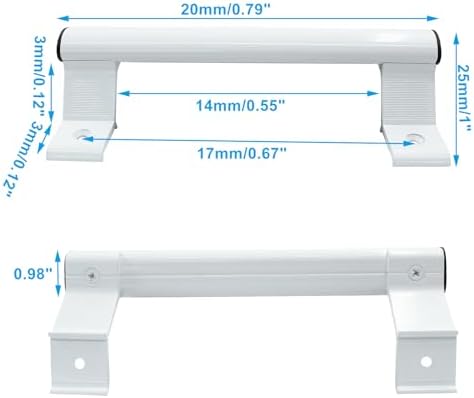 Bonsicoky 2 Pack Sliding Door Handle - 8 Inch Aluminum Alloy Sliding Glass Door Handles Pull Fits 6-5/8 in Mounting Holes for Patio Glass Door Barn Door - White