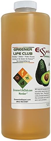 Essential Depot Avocado Oil - 1 Quart - 32 oz - safety sealed HDPE container with resealable cap - 100% Pure and Natural for Hair, Skin, Massage, and Cooking