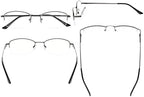 Eyekepper Half-Rim Womens Reading Glasses Memory Titanium Bridge Ladies' Readers (Gunmetal,+1.50)