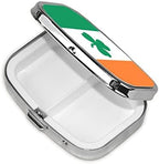 Irish Flag Shamrock Square Mini Pill Case Travel Medicine Organizer Portable Compartments Metal Pill Box
