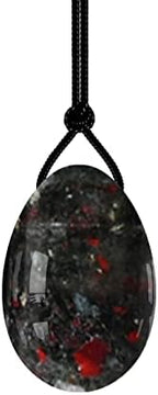 Yoni Eggs Rose Quartz Jade Egg Drilled Amethyst Balls for Women Kegel Exercise Natural Crystal Kegel Eggs,Blooded Stone,M-4x2.5cm