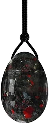 Yoni Eggs Rose Quartz Jade Egg Drilled Amethyst Balls for Women Kegel Exercise Natural Crystal Kegel Eggs,Blooded Stone,L-4.5x3cm
