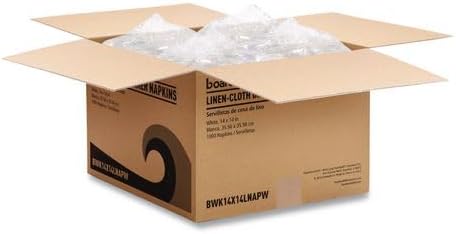 Boardwalk Linen-Feel Dinner Napkins, 1000 Count, 1-Ply, 16"x 16, White, Premium Disposable, Flat, Crease-Free, Made in the USA