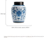 Airtight Tea Container Blue and White Porcelain Loose Tea Storage Jar Ceramic Double Layer Metal Lid Sealed Chinese Retro Set Ceramic Tea Caddy
