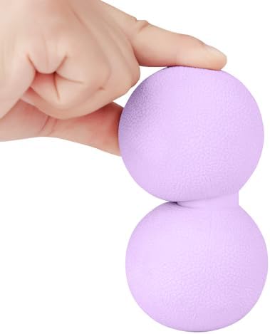 Double Lacrosse & Micro-Elastic Peanut Massage Ball - Myofascial Release Tool for Muscle, Back, Foot, and Physical Therapy, Mobility Roller for Acupressure and Relaxation (Purple)