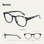 OPULIZE BLU Blue Light Blocking Reading Glasses for Women Men, Cool Round Frame with Anti-Glare Computer and Gaming Eyewear, UV and Eyestrain Protection, Grey Tortoise +1.50 (Pack of 1)
