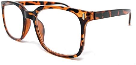 The Miami Square Reader Reading Glasses, Plastic Squared Style Eyeglasses for Men and Women + 3.00 Brown Tortoise