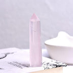 1PC Natural Crystal Column Quartz Rock Mineral Specimen Crystal Point Quartz Rainbow Wand Home Decor Stone,Pink,50-60mm