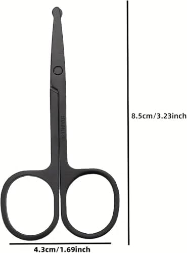 Stainless Steel Nose Hair Scissors, Precision Trimming Tool for Ear Nose Eyebrow Grooming, Ergonomic Design Safe Personal Care Scissors