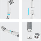 Electric Cleaning Brush with 4 in 1 Multiple Brush Heads, Indoor Household Cordless Motorized Brush for Bathroom Toilet Kitchen Tile Crevice(Grey)