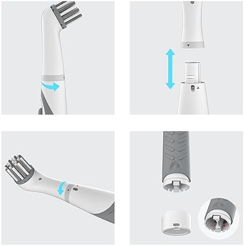 Electric Cleaning Brush with 4 in 1 Multiple Brush Heads, Indoor Household Cordless Motorized Brush for Bathroom Toilet Kitchen Tile Crevice(Grey)