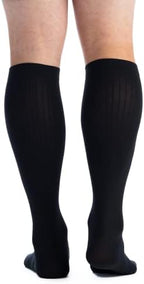 EvoNation Men’s USA made Knee High 20-30 mmHg Graduated Compression Socks – Moderate Pressure Compression Garment, Black, Medium
