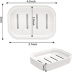4 Pack Plastic Soap Dish, Soap Container, Double Layer Draining Soap Holder for Shower, Bathroom or Kitchen, C-0060