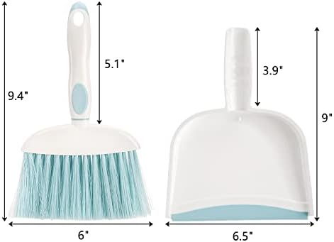 Frcctre 3 Pack Small Dustpan and Brush Set, Multipurpose Plastic Small Hand Whisk Broom and Dustpan Set Cleaning Sweep Tools for Desk Car Keyboard Countertop Home Kitchen