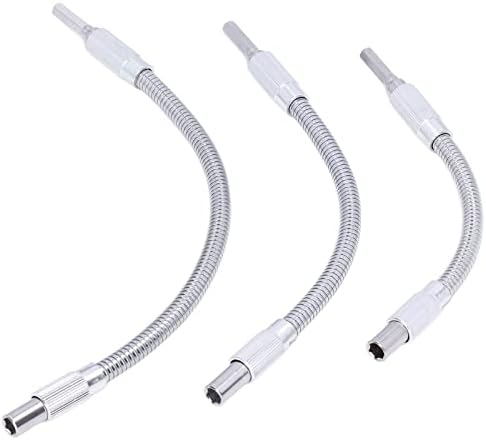 3Pcs Flexible Shaft Extension Flexible Shaft Extension, Drill Universal Drill Bit Extrender Holder 1/4in Set Kit