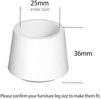 4 PCS White Round Rubber Chair Leg Caps Tips, Vinyl Rubber End Kits, Soft Touch Table Feet Cover, Anti Slip Floor Protector, 1 inch (25mm)