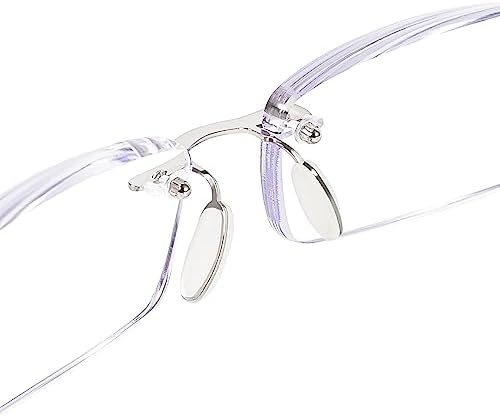 Bhigh 2 Pack Reading Glasses Blue Light Reading Glasses men's reading glasses for women Frameless Computer Reading Glasses