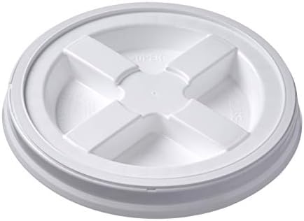 Hudson Exchange 5 Gallon (2 Pack) Bucket Pail Container with Gamma Seal Lid, Food Grade BPA Free HDPE, White