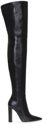 Thigh high boots Womens Chunky heels Over the knee boots Pointed toe side Back zipper brown leopard high heel Knee high pink boots