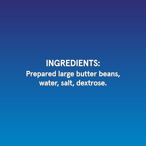 BUSH'S BEST 16 oz Canned Large Butter Beans, Source of Plant Based Protein and Fiber, Low Fat, Gluten Free, (Pack of 12)