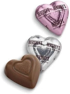 Extra Creamy Pink & Silver Chocolate Hearts - 1 lb Bulk Bag - Individually Wrapped Gourmet Treats for Weddings & Baby Showers 1 Pounds