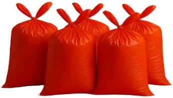 Orange Trash Bags, 44 Gallon Capacity, Commercial Grade Garbage Bags for Industrial, Construction, Outdoor Use, Made in USA (2)
