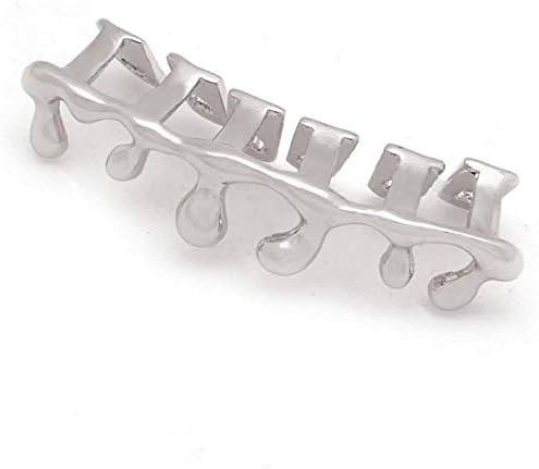 canjoyn 18K Gold Teardrop Bottom Grillz 6 Teeth Lower Teeth Drip Cap Grillz
