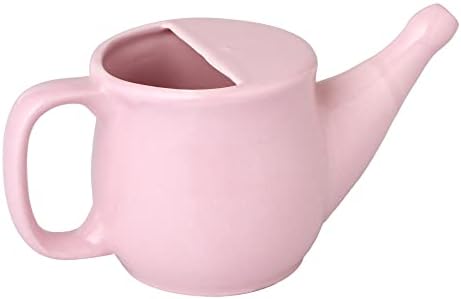 HealthGoodsIn Ceramic Neti Pot, Spill Proof with 5 Sachet Neti Salt, Microwave Safe, Holds 250 ML (8.4 FL Oz) (Pink)