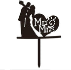 Mr and Mrs Wedding Cake Topper, Mirror Acrylic Bride and Groom Love Heart Couple Cake Topper for Wedding Bachelorette Anniversary Proposal Engagement Party (Couple-2)