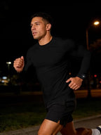 Long Sleeve Athletic Shirt Men Slim Fit Outdoor Running Thermal Crewneck Tops Base Layer T-Shirt Moisture Wicking