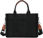 FIORETTO Canvas Tote Bag for Women with Zipper Closure & Individual Compartments for Work College for Teacher & Nurse