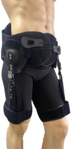 Double Hip Abduction brace with Post-Op ROM Hinge and LSO. 3- dimensional hinge for motion control, suspension, support, and stability. Integrated back orthosis for improved comfort and support. HCPCS: L1681