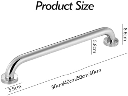 Bathtub Shower Handrail,Bathroom Disabled Safety Handrail,Stainless Steel Wall-Mounted Towel Bar Handrail,Suitable for Shower Room and Toilet (Size : 30cm)