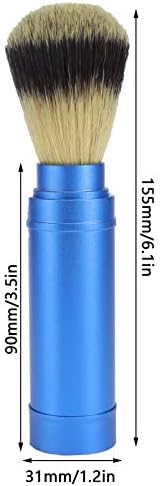 Walfront Men Portable Travel Foaming Shaving Brush, Grooming Tool for Wet Shaving, Bathroom Supplies for Daily Use