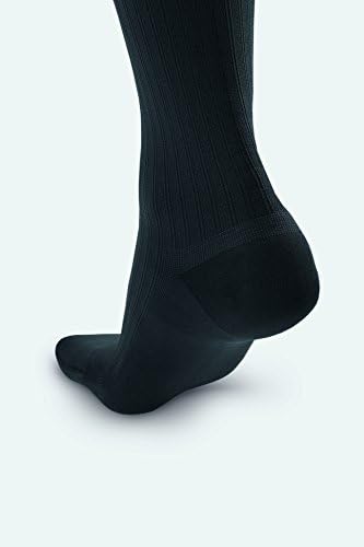 JOBST forMen Ambition Knee High with SoftFit Technology Band, 20-30 mmHg Ribbed Dress Compression Socks, Closed Toe, 6 Long, Black