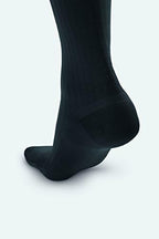 JOBST forMen Ambition Knee High with SoftFit Technology Band, 20-30 mmHg Ribbed Dress Compression Socks, Closed Toe, 6 Long, Black