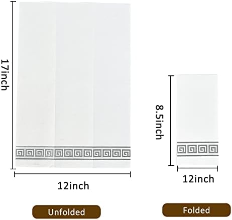 LITOPAK 200 Pack Paper Hand Towels for Bathroom, Guest Towels Disposable, and Paper Napkins Disposable for the Bathroom, Kitchen, Wedding, Party, and Dinner(Silver)