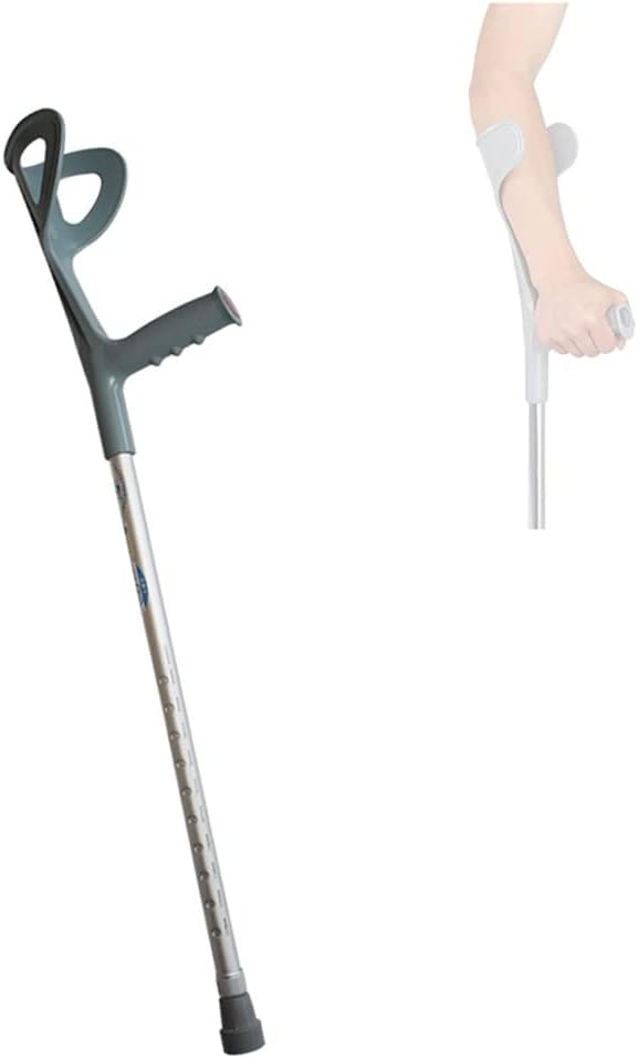 GeRRiT Crutches for Adults, Height Adjustable Medical arms Crutch, Portable Lightweight Aluminum Alloy Closed-Cuff Walking Stick Decorate