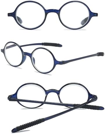Small Round Reading Glasses Retro Mini TR90 Flexible Lightweight Vintage Computer Readers for Men Women