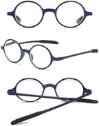Small Round Reading Glasses Retro Mini TR90 Flexible Lightweight Vintage Computer Readers for Men Women
