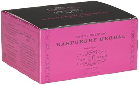 Harney & Sons Raspberry Herbal | 50 Tea Bags of Herbal Tea, Caffeine-Free
